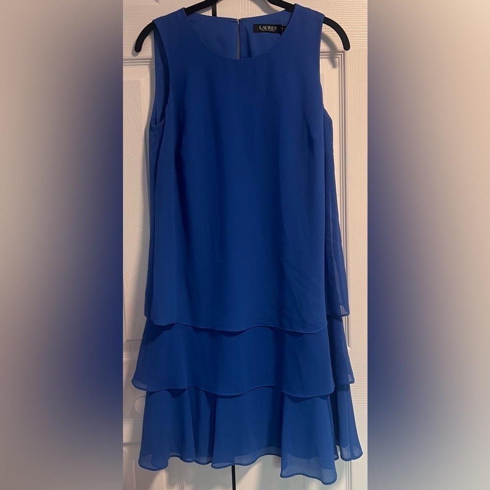 Women's Lauren Ralph Lauren Georgette Shift Dress in Blue